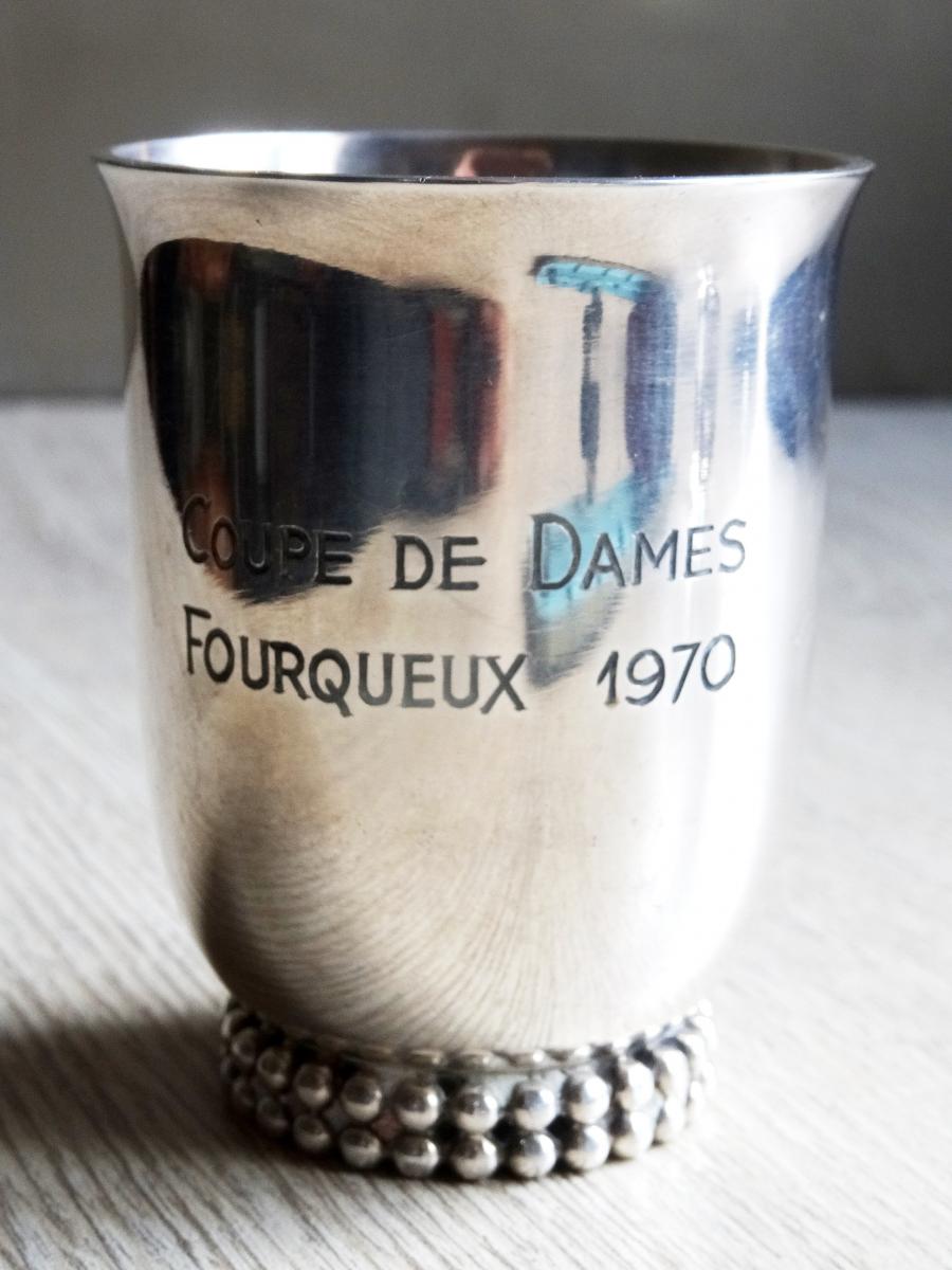 Jean Despres .timbale. Golf Cup. Silver Plated.-photo-2