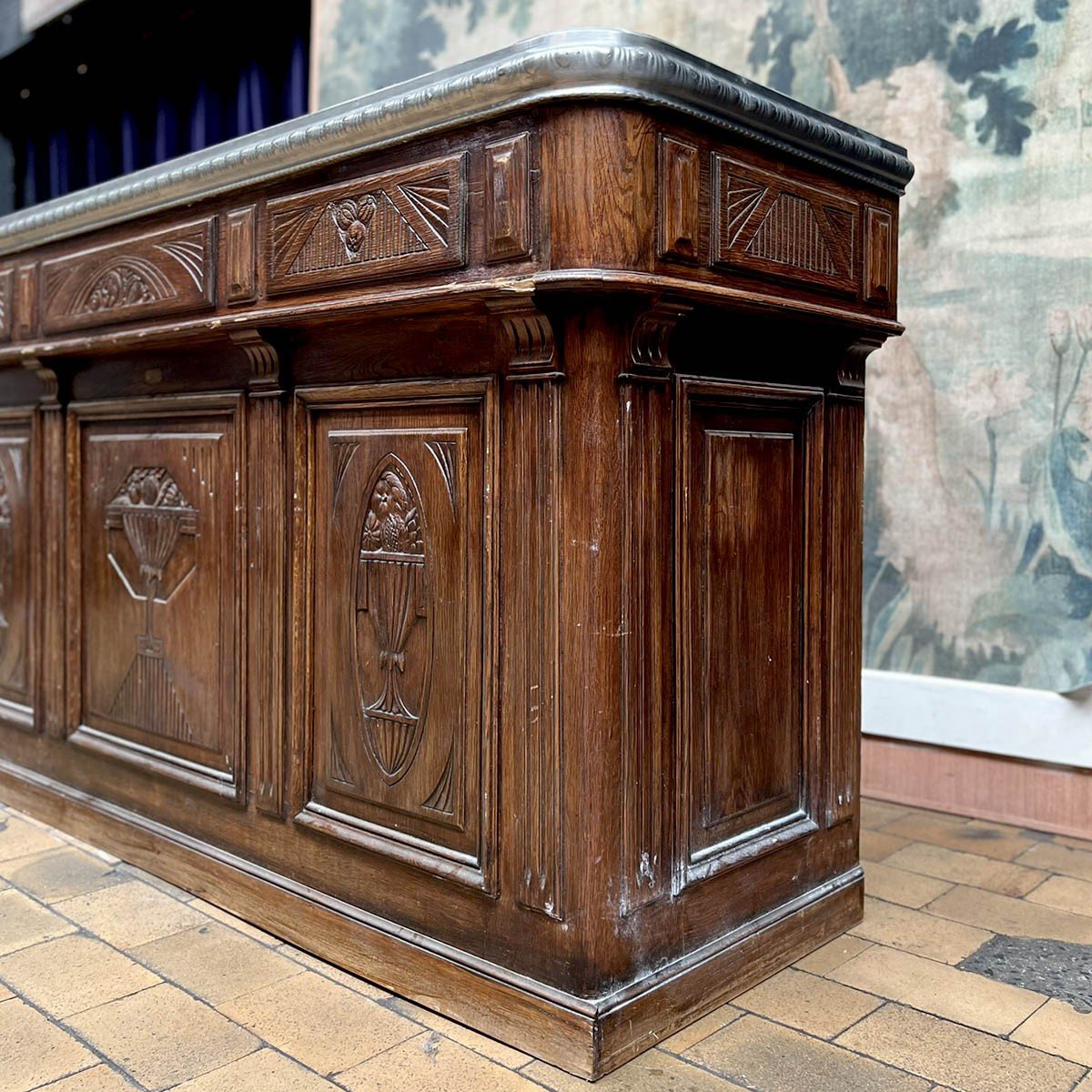 Art Deco Bar Counter With Pewter Track-photo-2