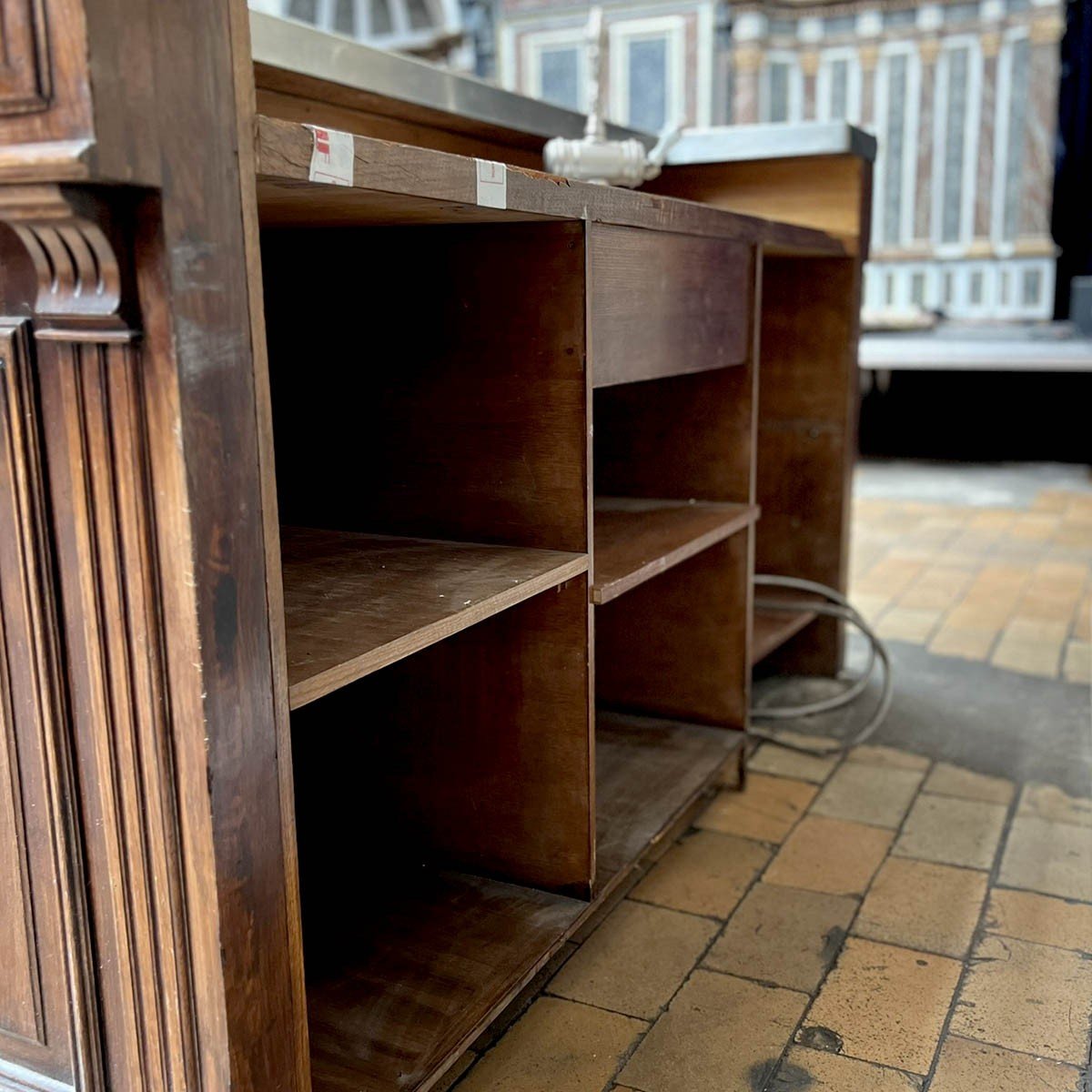 Art Deco Bar Counter With Pewter Track-photo-4