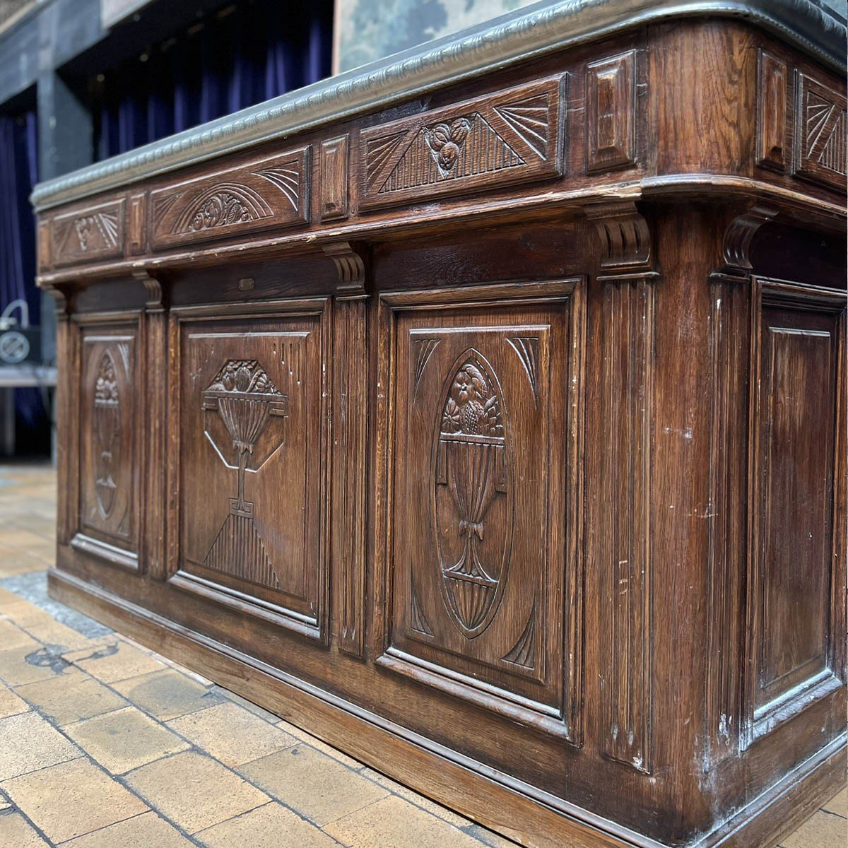 Art Deco Bar Counter With Pewter Track-photo-1