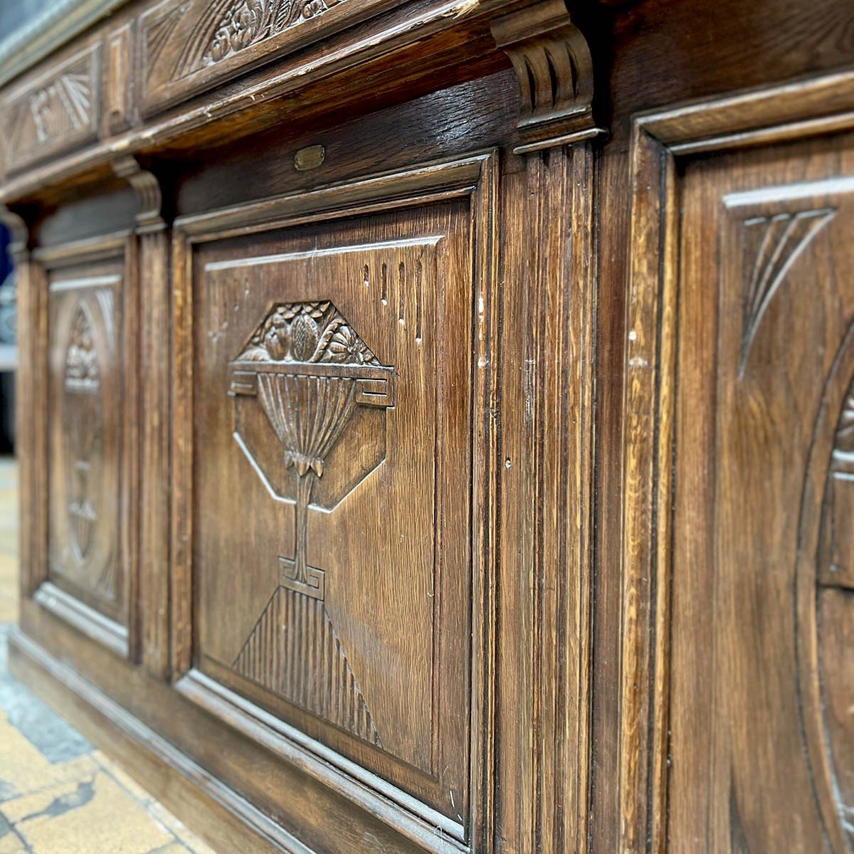 Art Deco Bar Counter With Pewter Track-photo-2