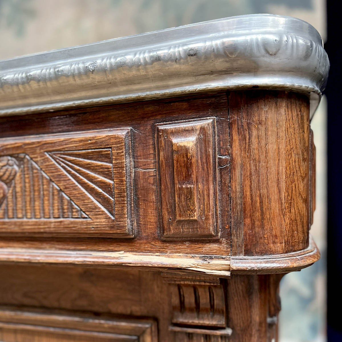 Art Deco Bar Counter With Pewter Track-photo-7