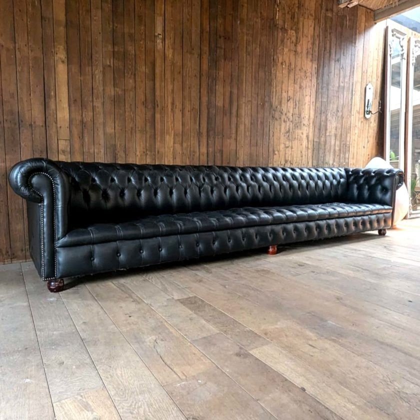 Black Chesterfield Sofa 4m Long