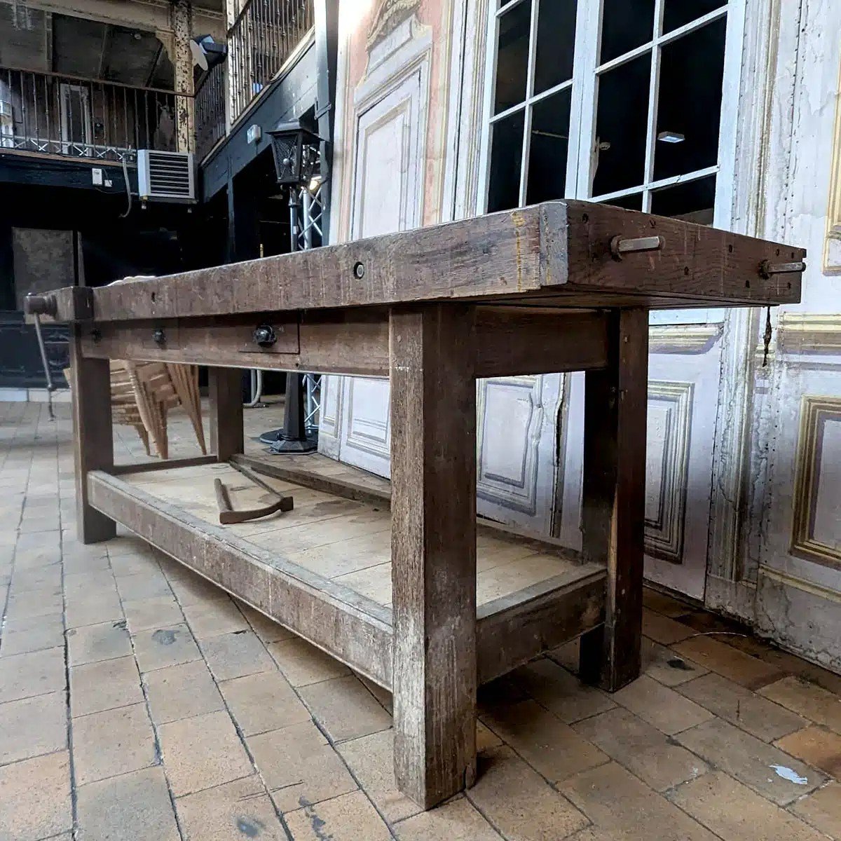 Oak Workbench 265x74x93 Cm-photo-2