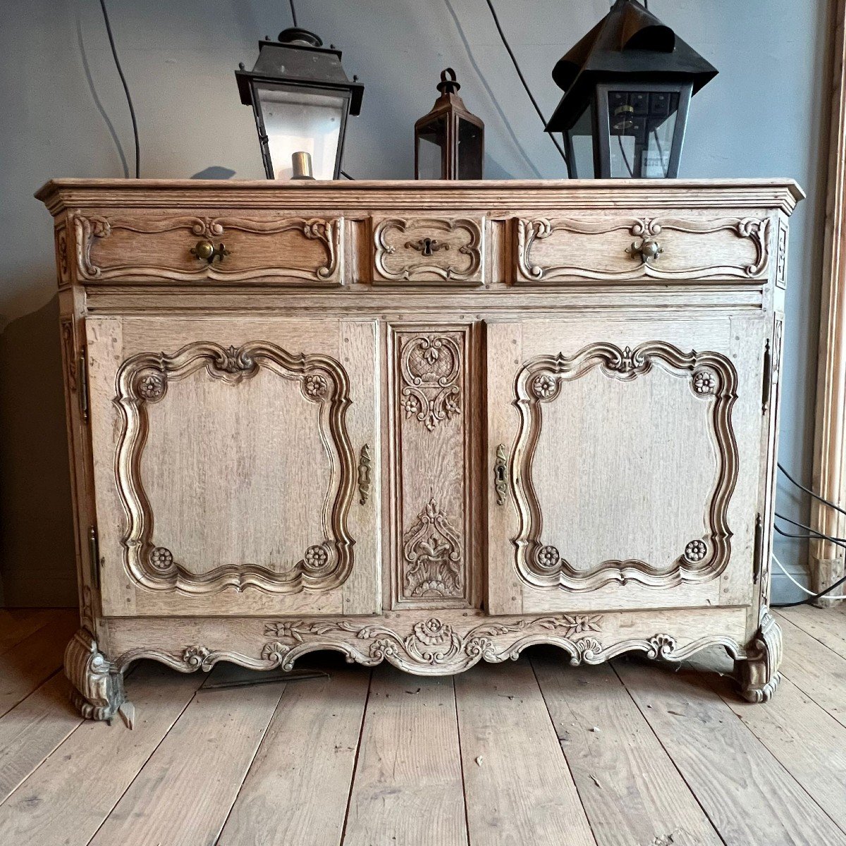 Louis XV Style Stripped Oak Liège Buffet-photo-4