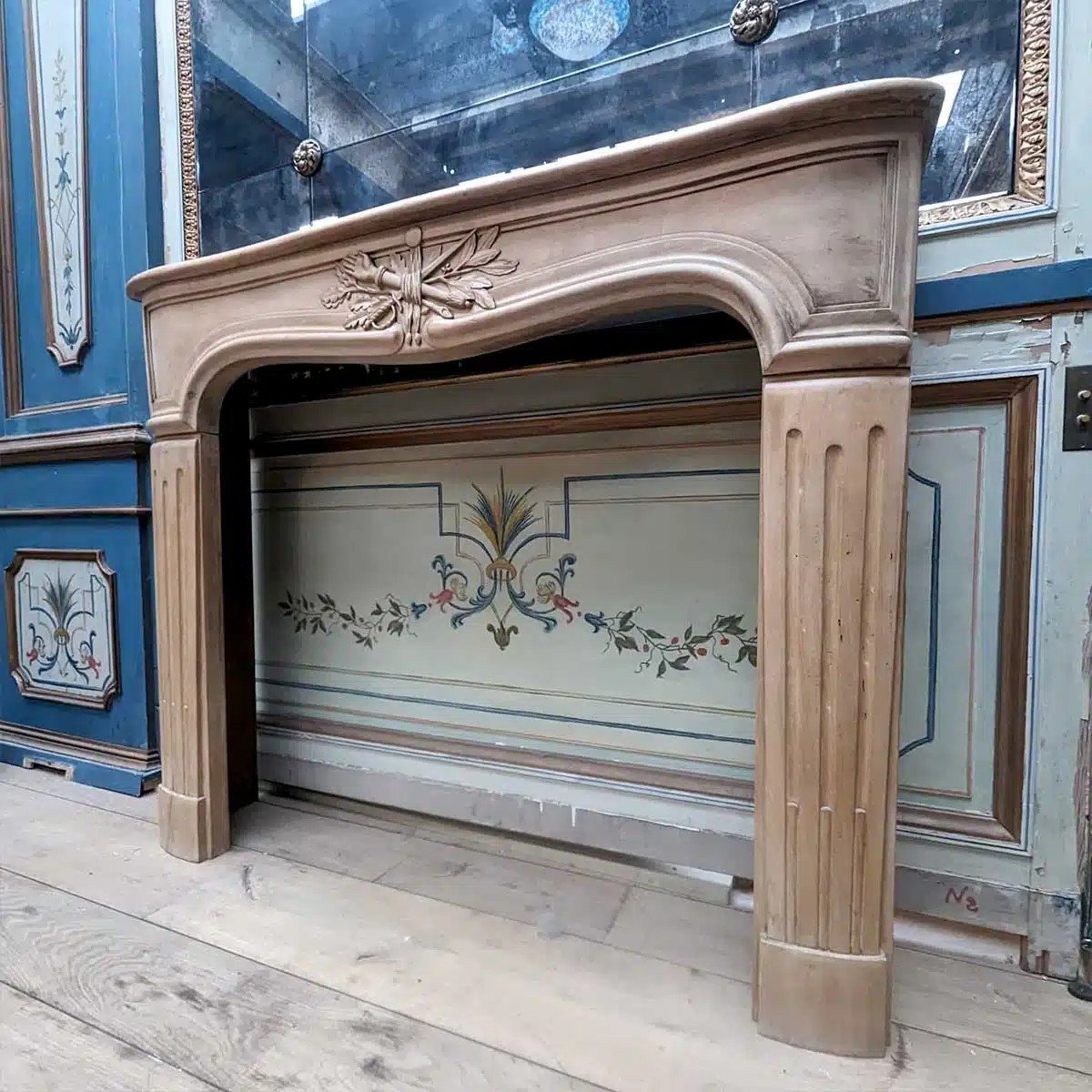 18th Century Style Wooden Fireplace