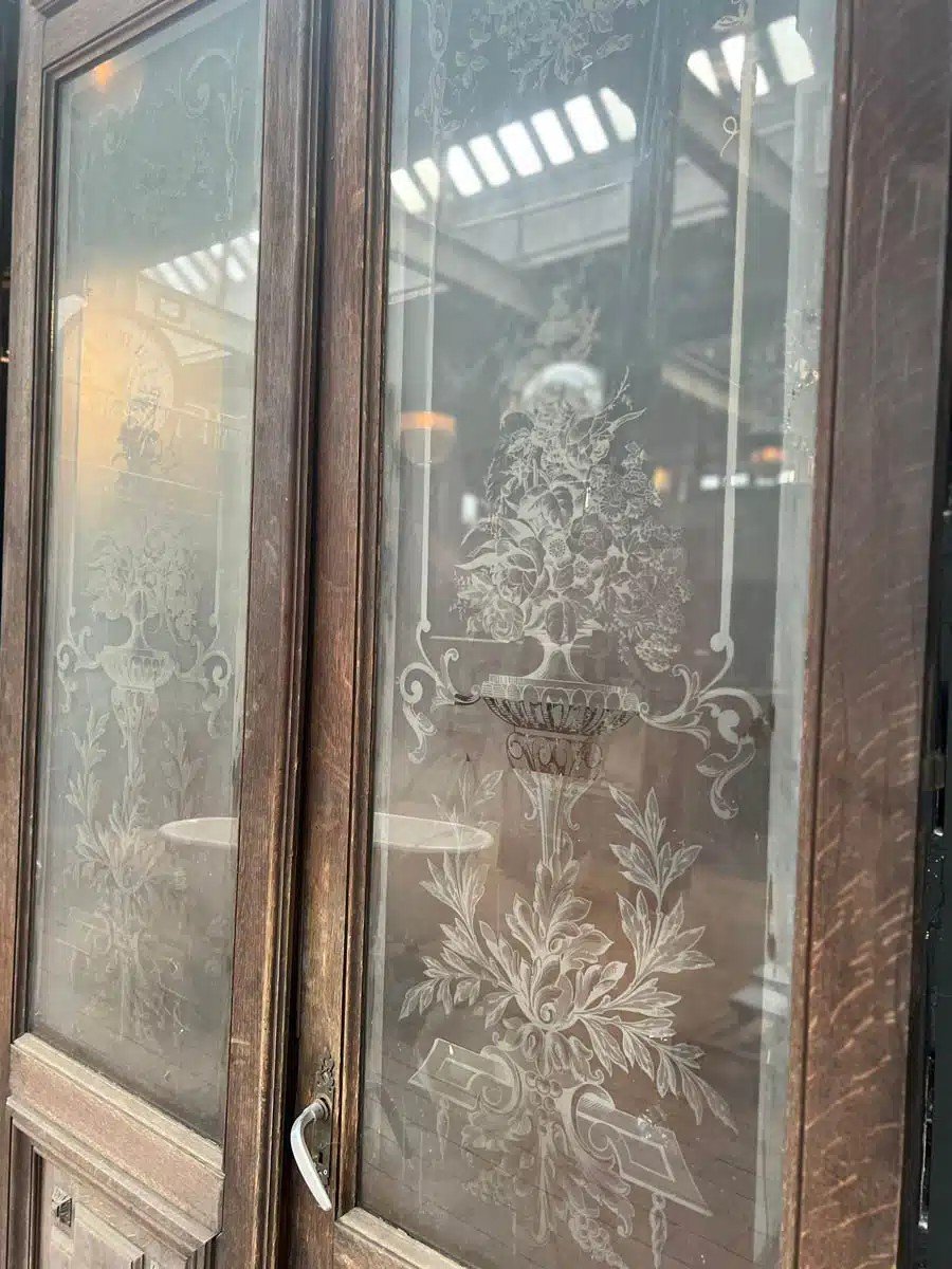 Pair Of Double Doors With Etched Glass-photo-2