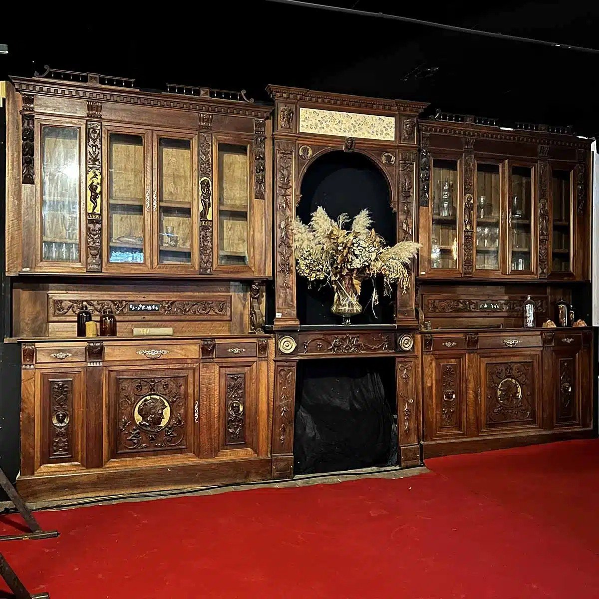 Norman Library Woodwork In Louis XIII Style In Walnut And Gilding