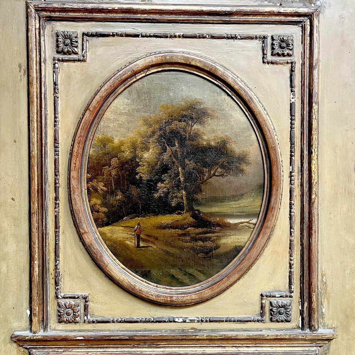 Antique Trumeau With Painted Landscape Motif-photo-2