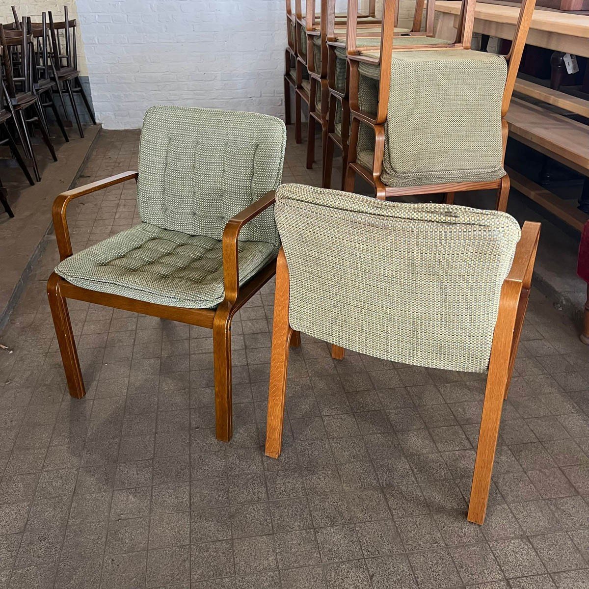 Lot Pair Of Vintage Armchairs-photo-2