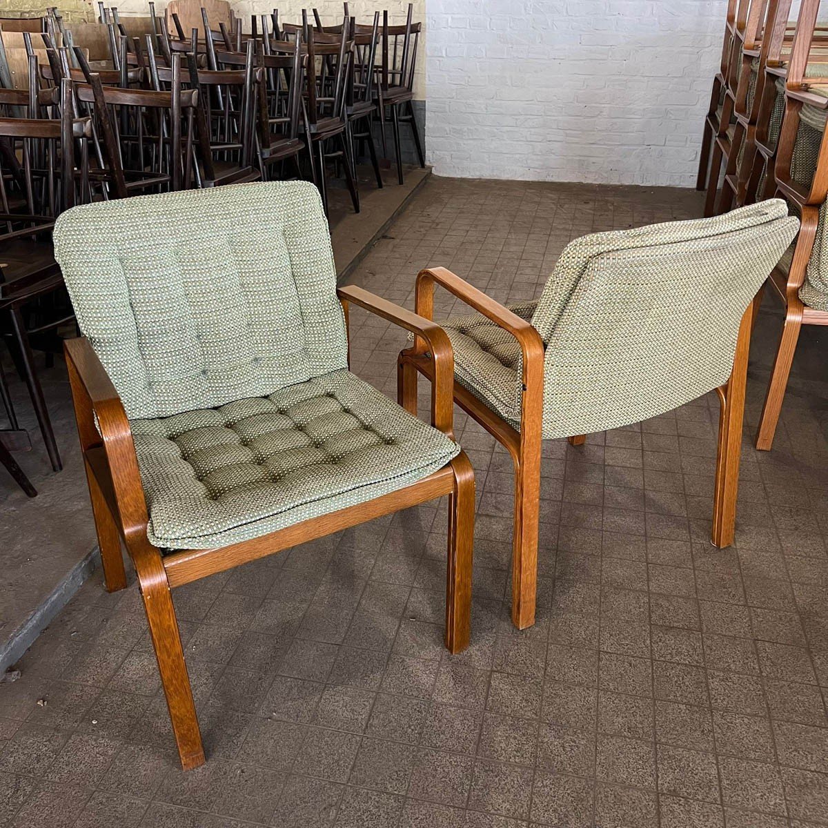 Lot Pair Of Vintage Armchairs