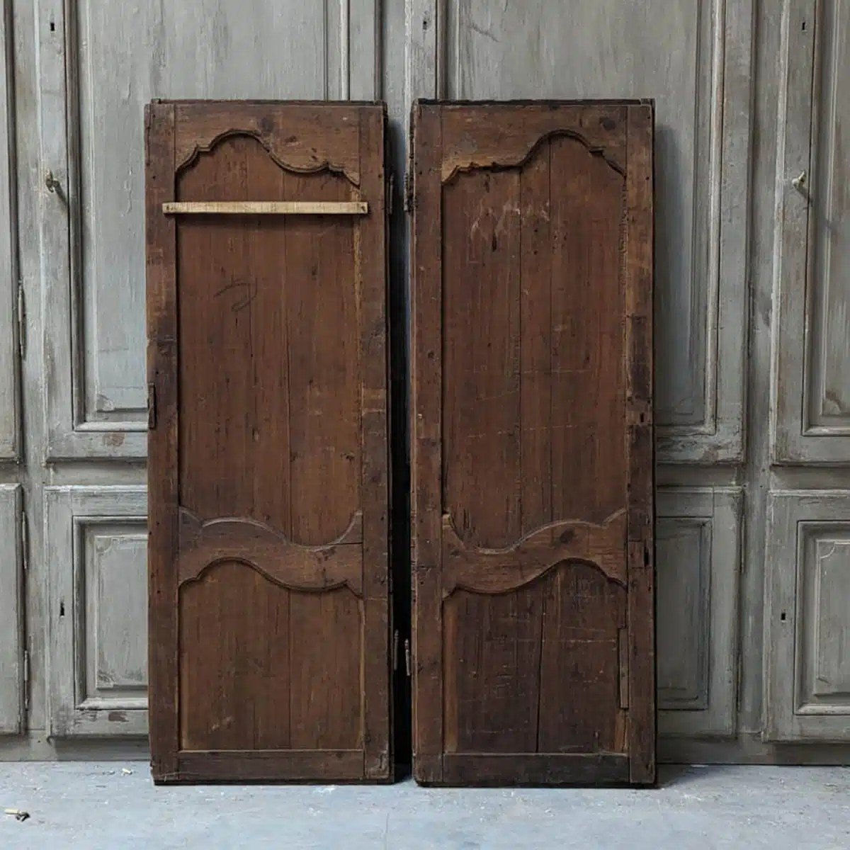 Double Louis XV Style Fir Cupboard Door-photo-2