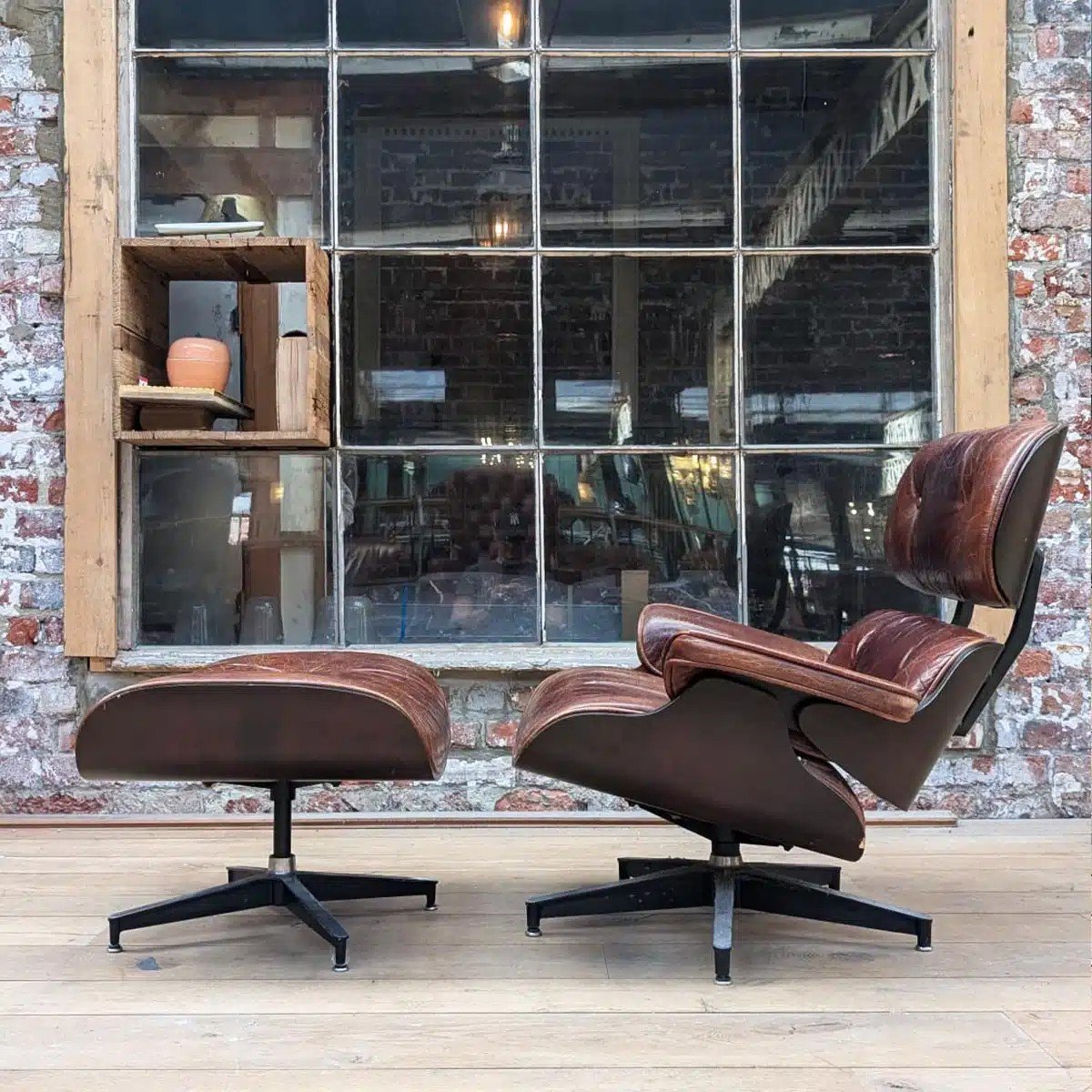 Armchair And Ottoman In The Style Of Charles Eames-photo-2