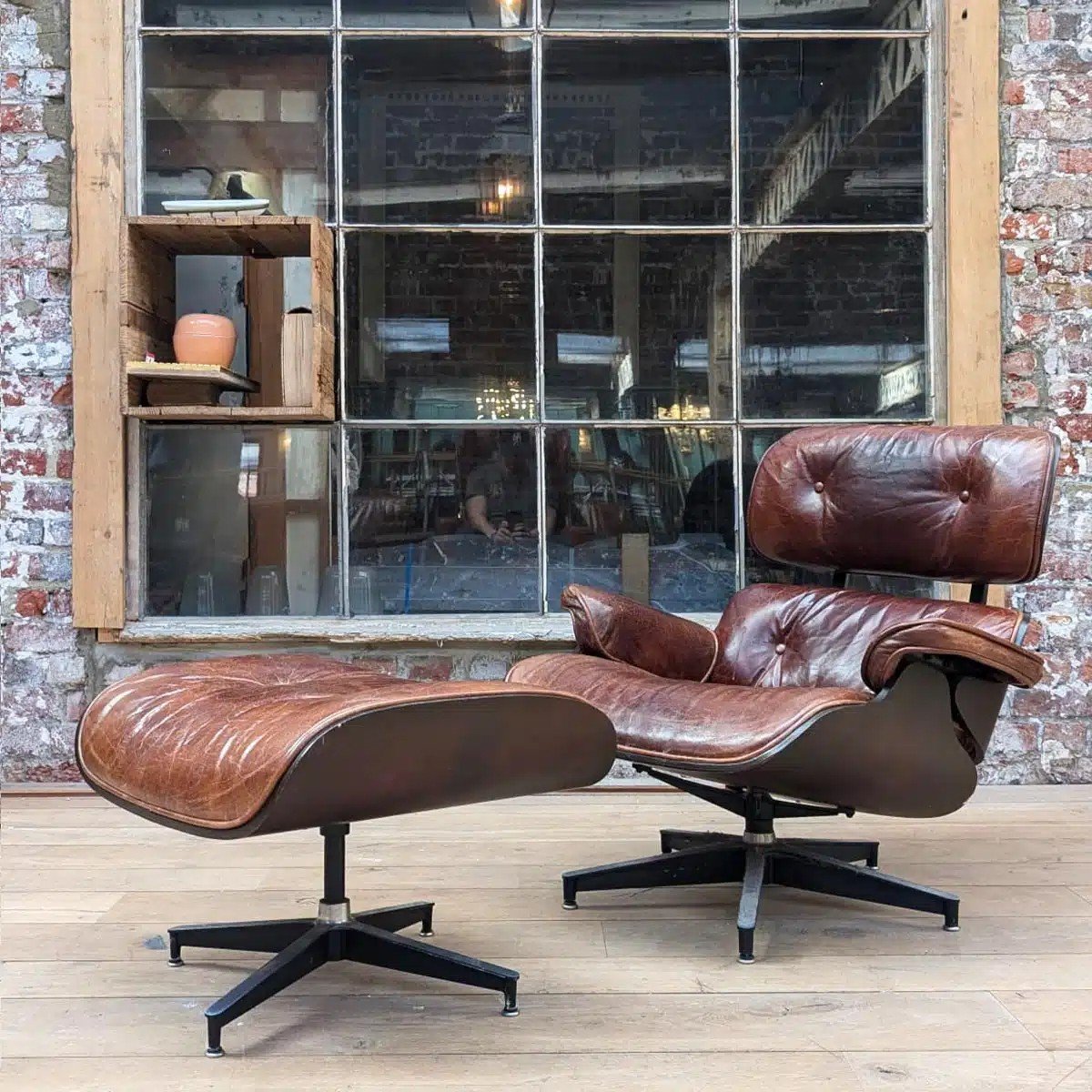 Armchair And Ottoman In The Style Of Charles Eames