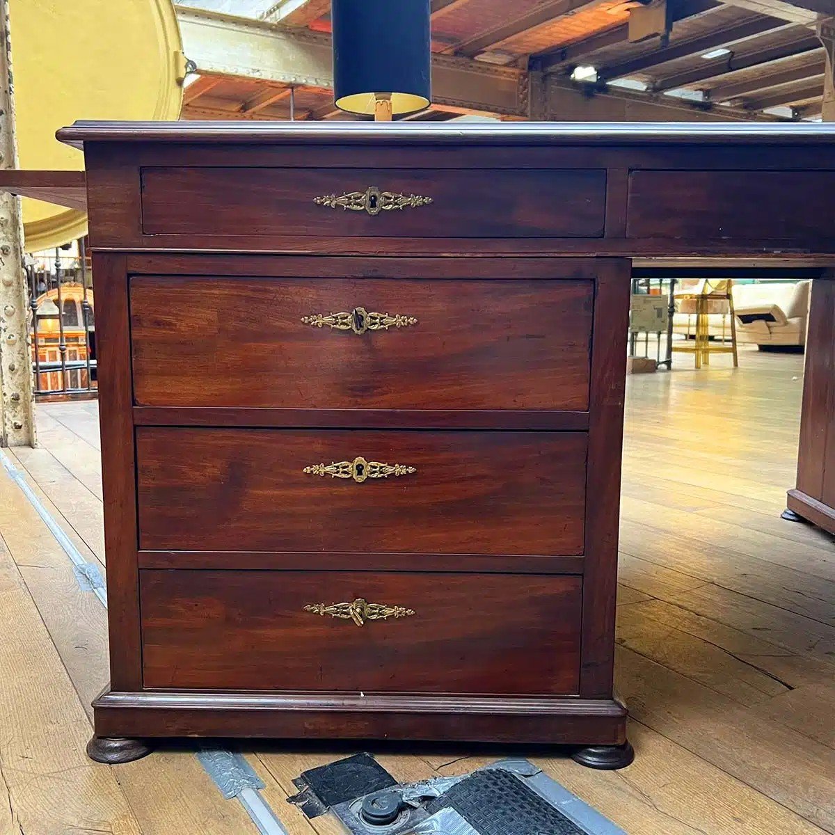 19th Century Empire Mahogany Double Desk-photo-2