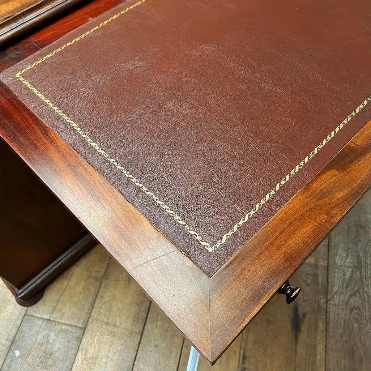 19th Century Empire Mahogany Double Desk-photo-5