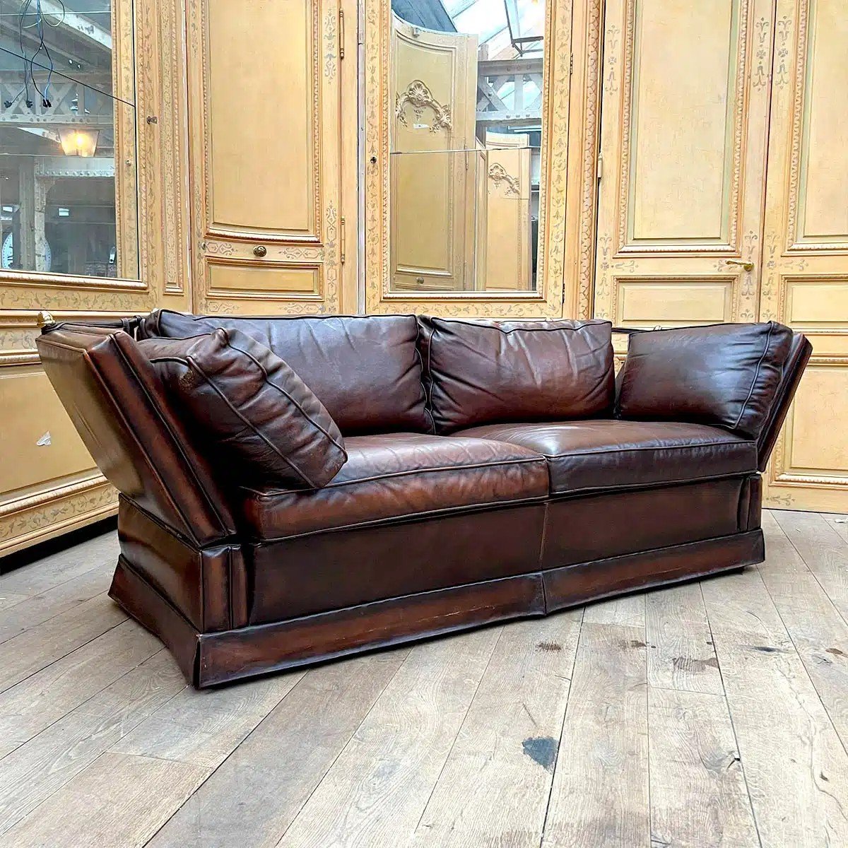 Leather Sofa Attributed To Jansen Circa 1970-photo-3