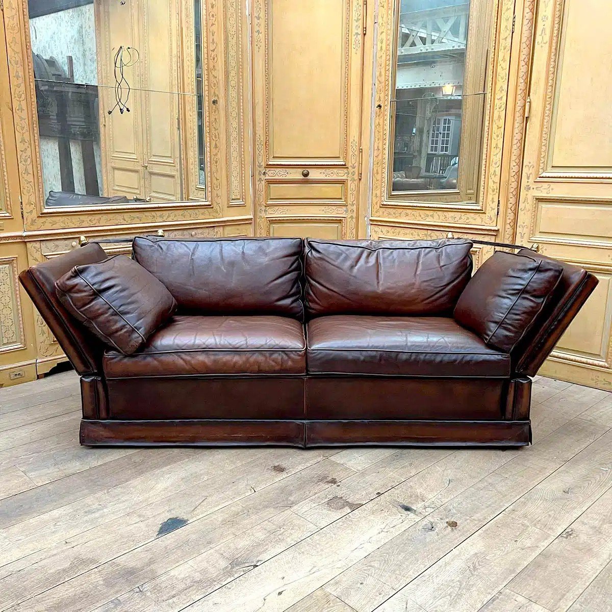 Leather Sofa Attributed To Jansen Circa 1970-photo-4