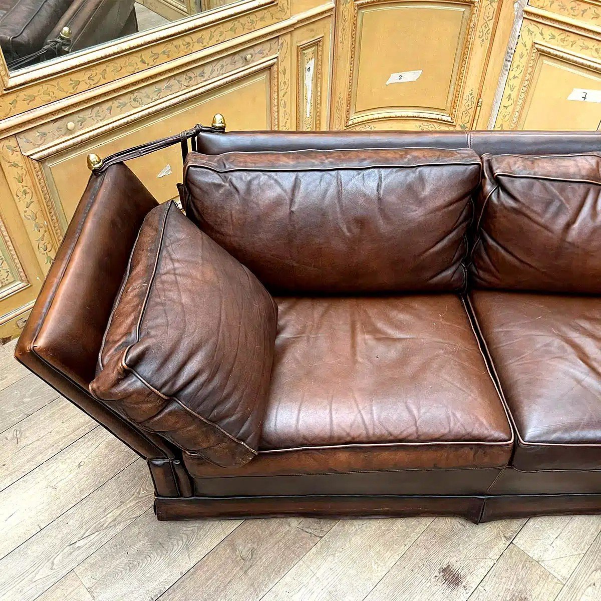 Leather Sofa Attributed To Jansen Circa 1970-photo-1