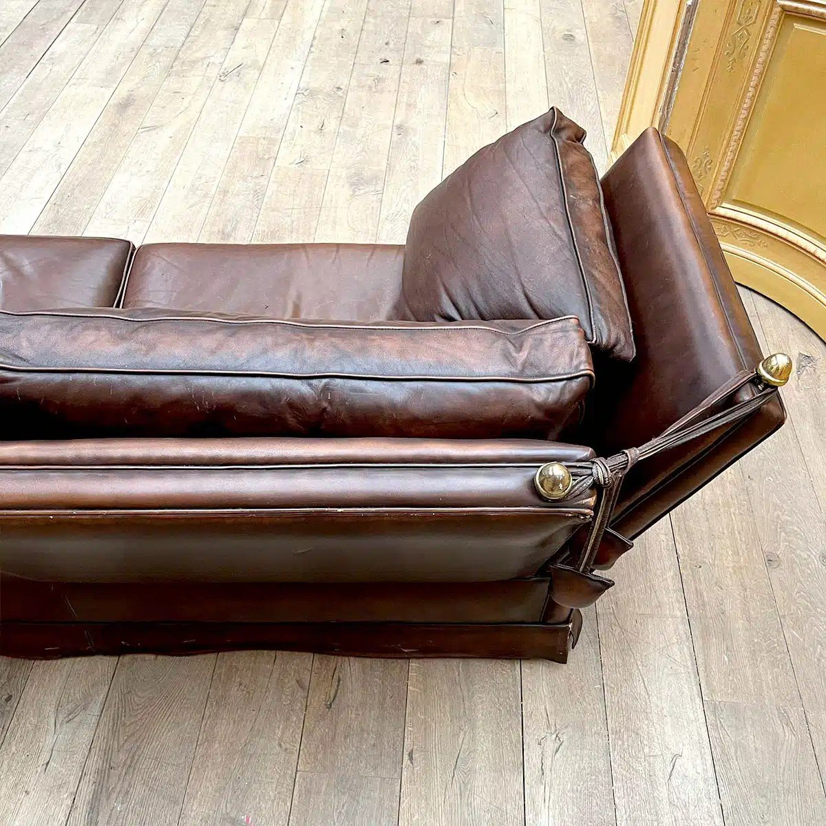 Leather Sofa Attributed To Jansen Circa 1970-photo-4