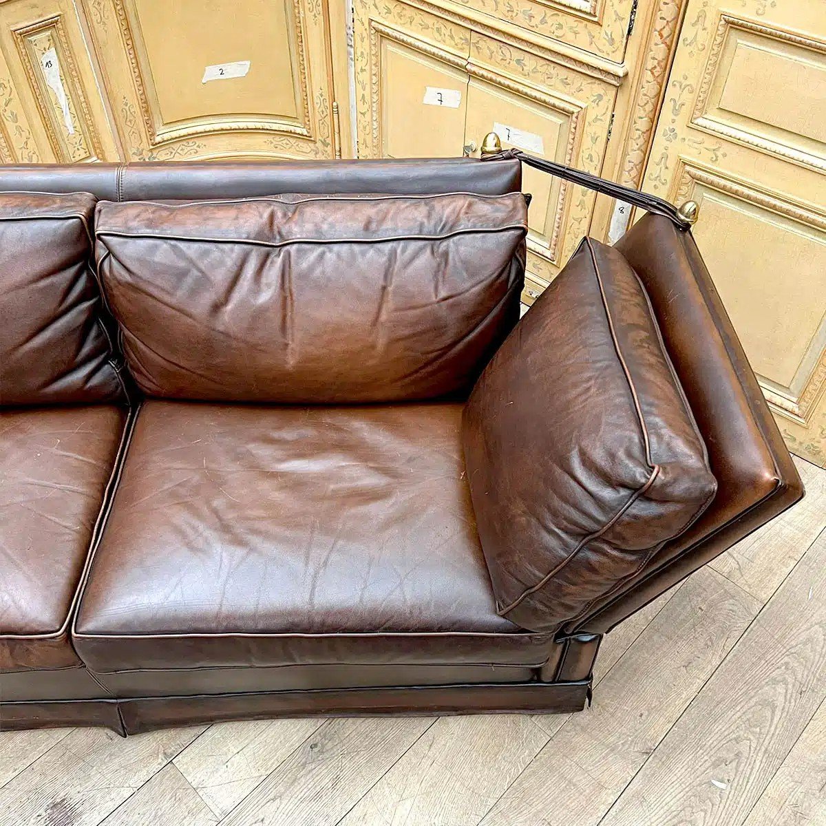 Leather Sofa Attributed To Jansen Circa 1970-photo-5