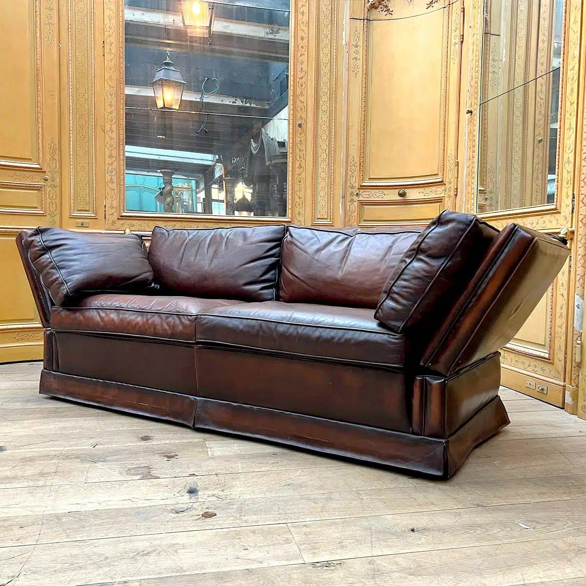 Leather Sofa Attributed To Jansen Circa 1970