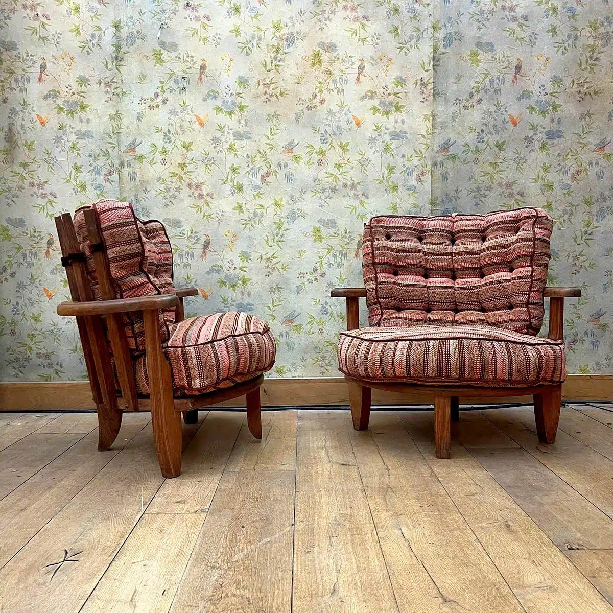 Pair Of Guillerme And Chambron Knitting Armchairs-photo-2