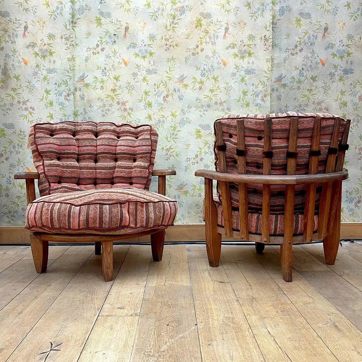 Pair Of Guillerme And Chambron Knitting Armchairs-photo-4