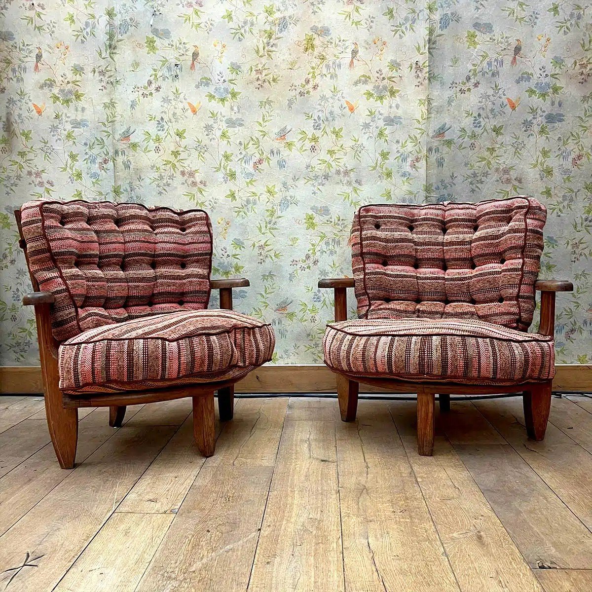 Pair Of Guillerme And Chambron Knitting Armchairs