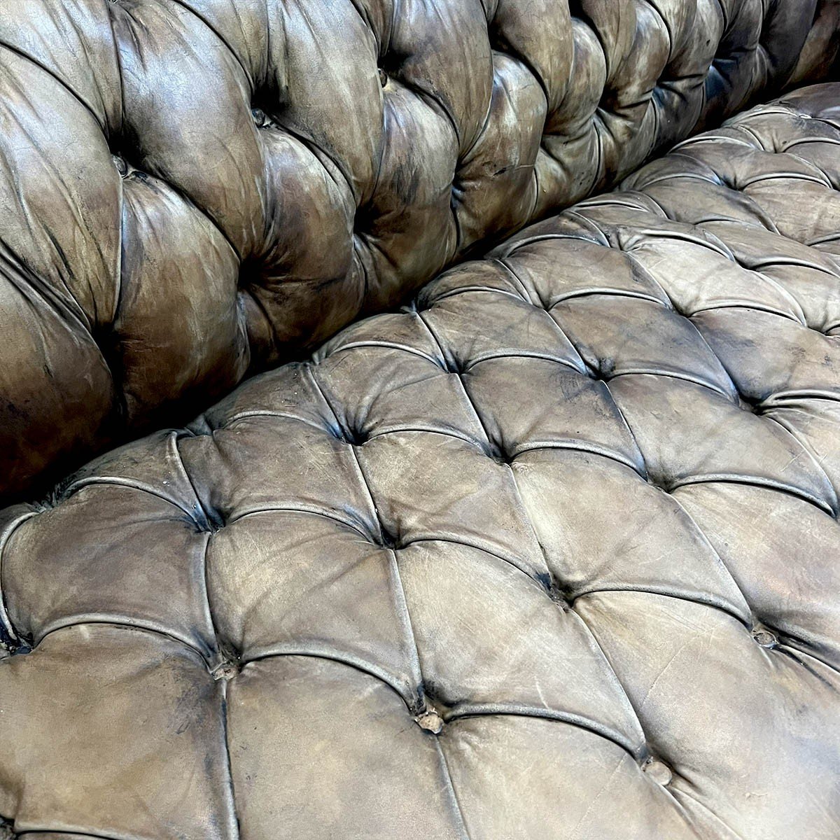 Chesterfield Ancien En Cuir-photo-5