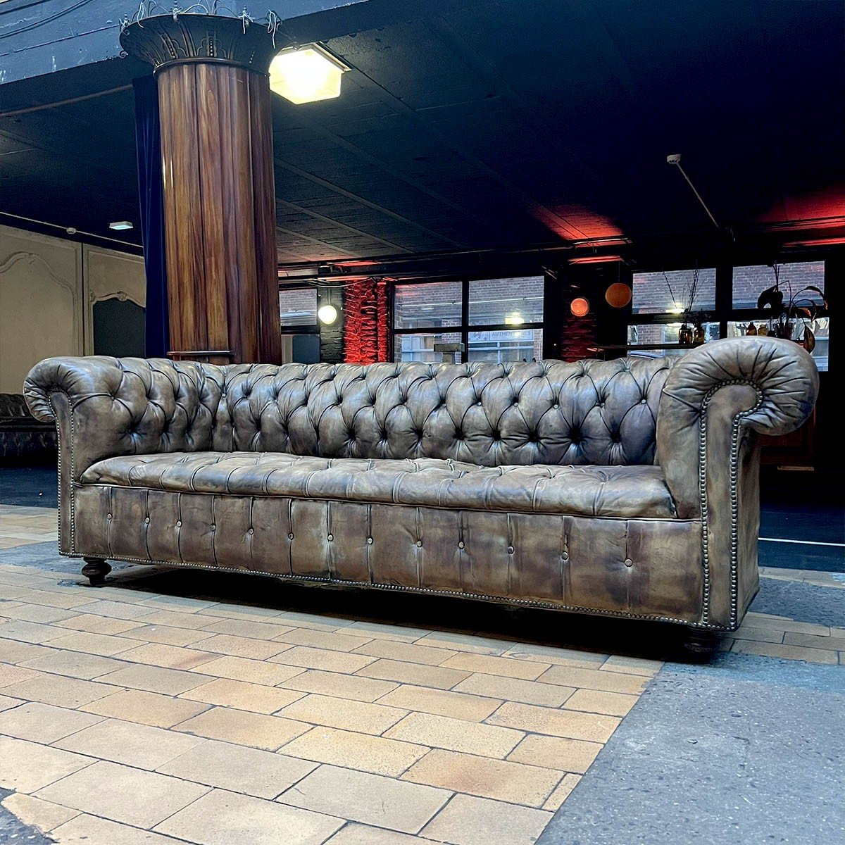 Chesterfield Ancien En Cuir