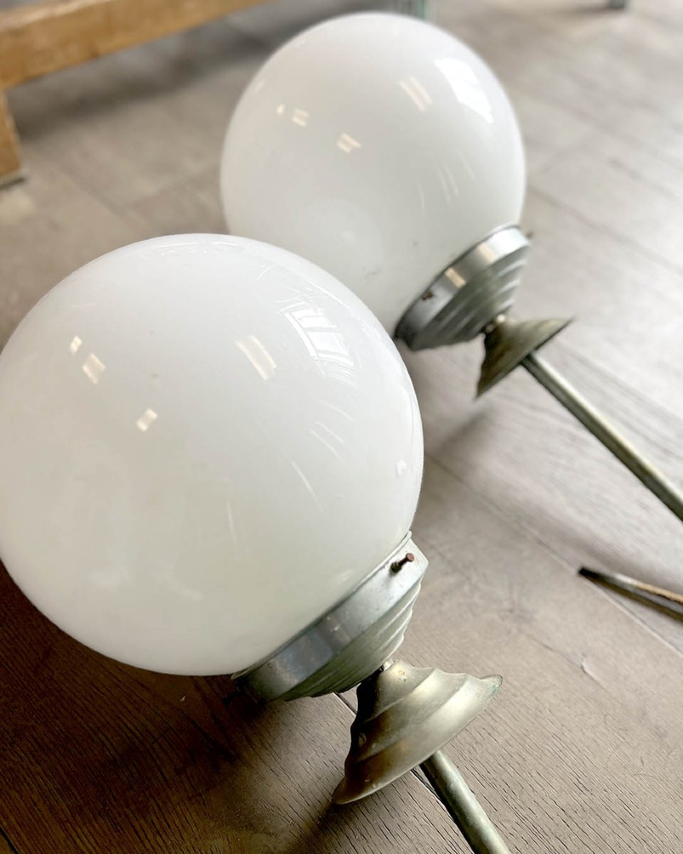 Pair Of Opaline Pendant Lights-photo-2