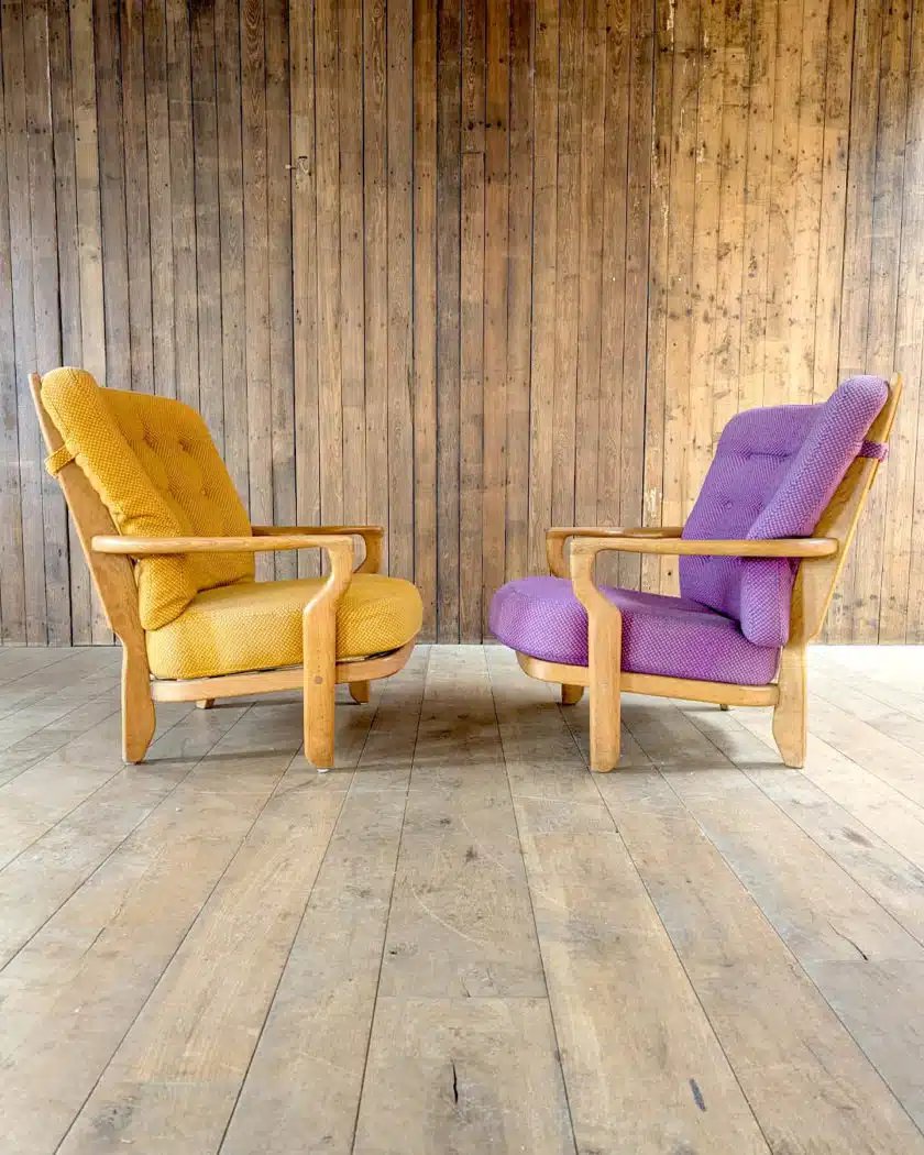 Pair Of Guillerme And Chambron Armchairs, Romeo And Juliet Model-photo-4