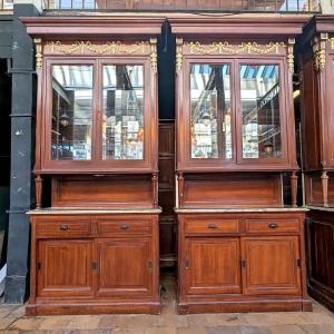 Ladurée Napoleonic Style Mahogany Stained Wood Display Cabinet