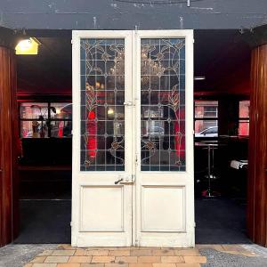 Double Door With Stained Glass 141×252 Cm