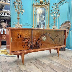 Chinese Sideboard With Gilded Lacquered Panels