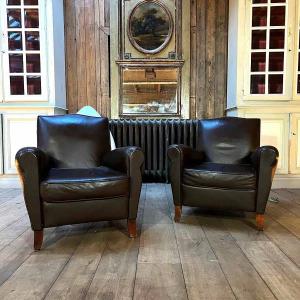 Pair Of Club Armchairs