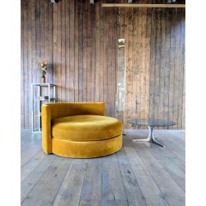 Round Velvet Armchair