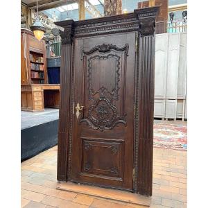 Louis XV Style Oak Front Door With Frame, Lock And Key