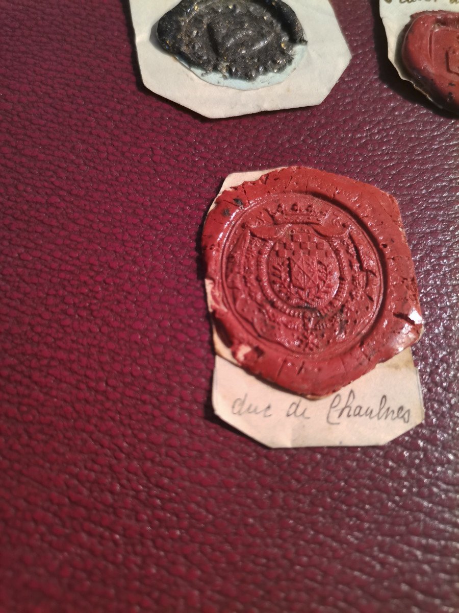 Small Collection Of 15 Coat Of Arms In Wax Seal-photo-5