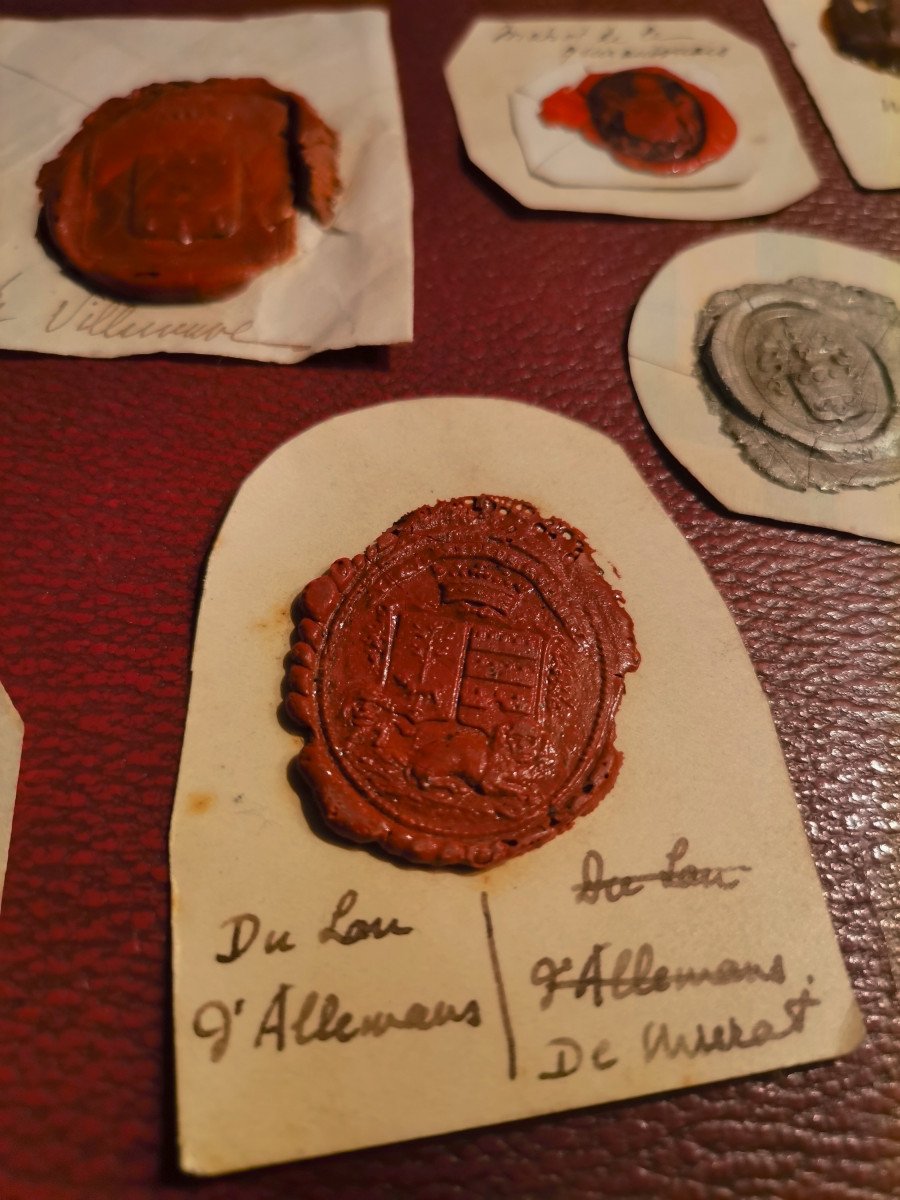 Small Collection Of 15 Coat Of Arms In Wax Seal-photo-6