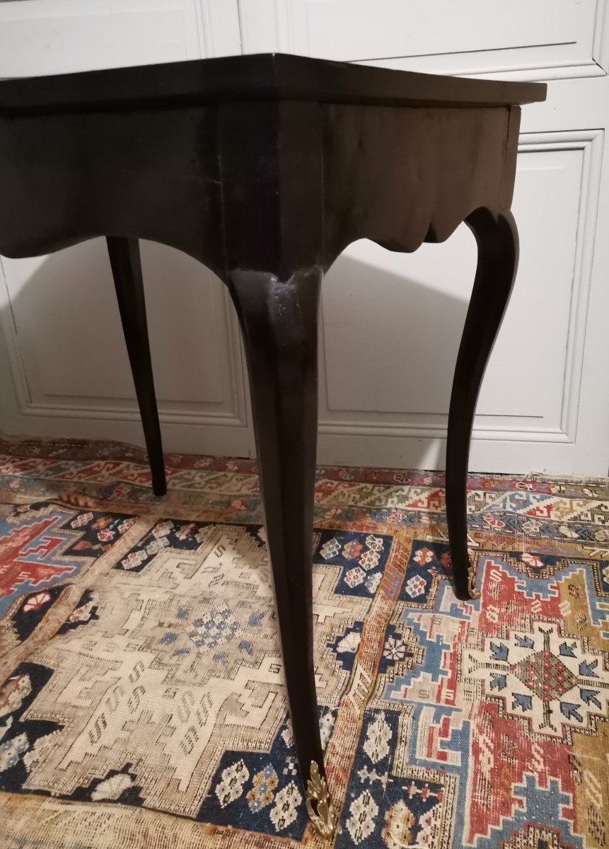 Louis XV Period Black Lacquered Cabaret Or Living Room Table-photo-5