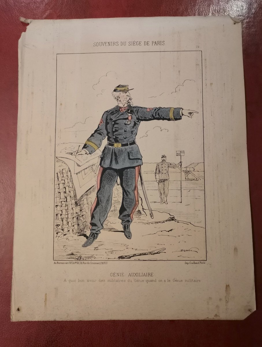 Lot De 8 Gravures Souvenirs Du Siège De Paris Signées Draner Jules Renard-photo-3