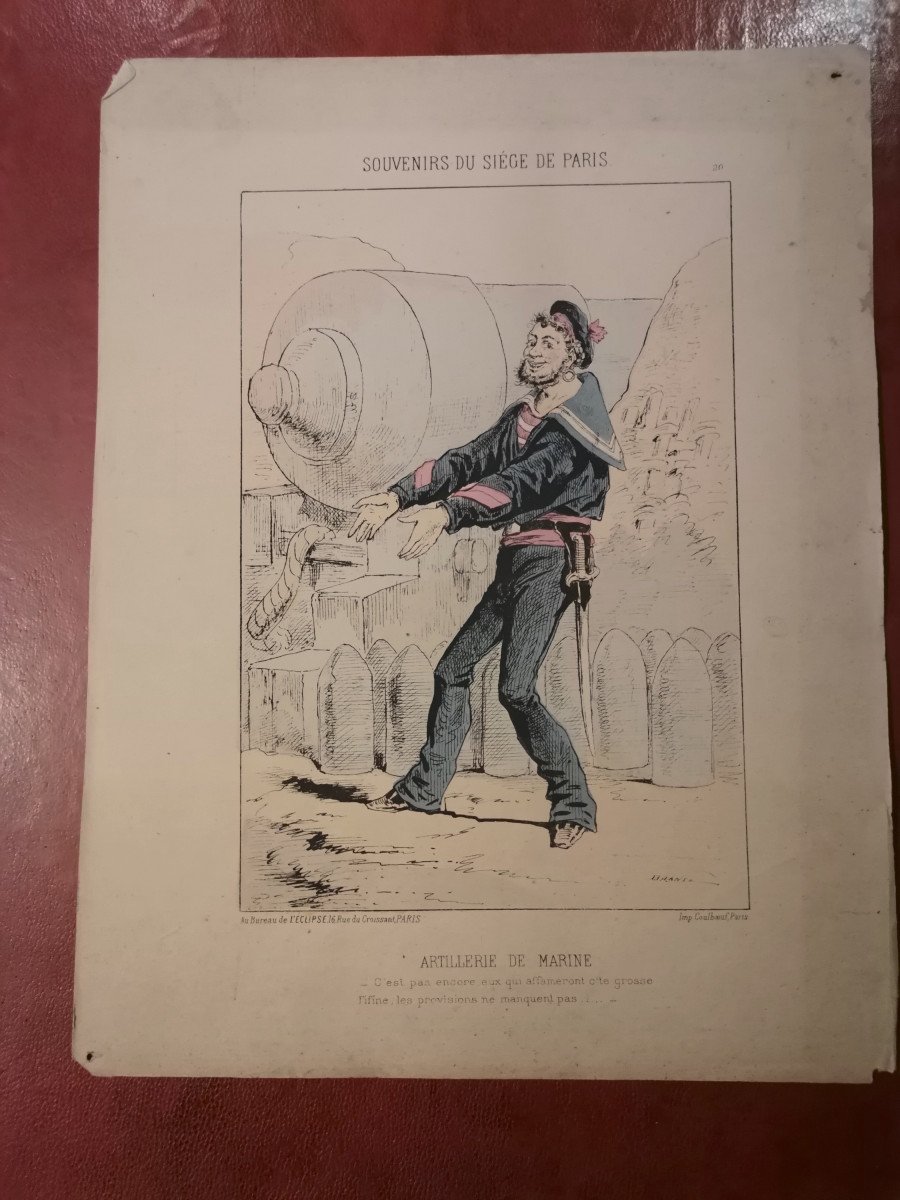 Lot De 8 Gravures Souvenirs Du Siège De Paris Signées Draner Jules Renard-photo-2