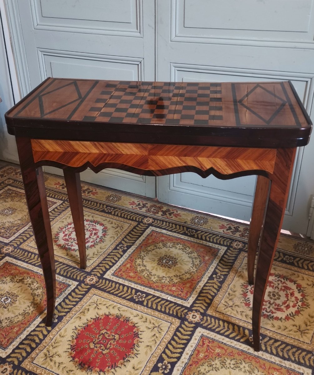 Louis XV Period Marquetry Games Table-photo-1