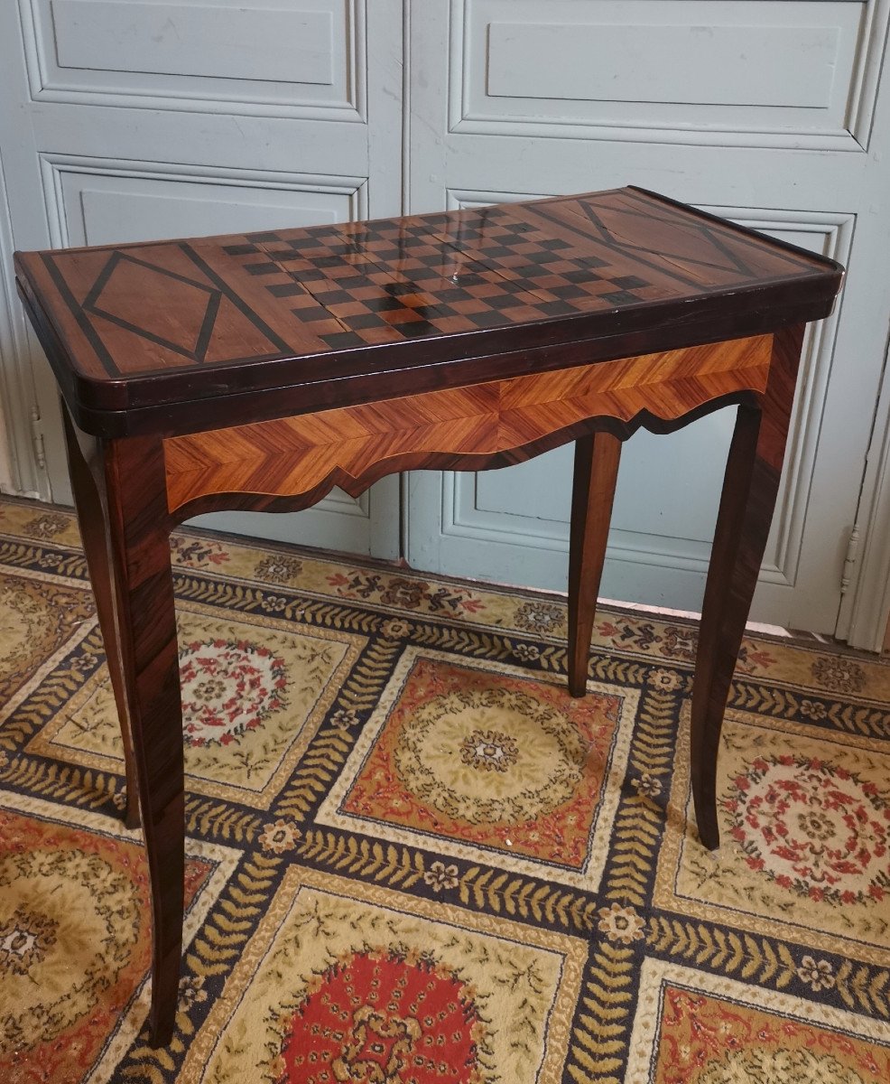 Louis XV Period Marquetry Games Table-photo-2