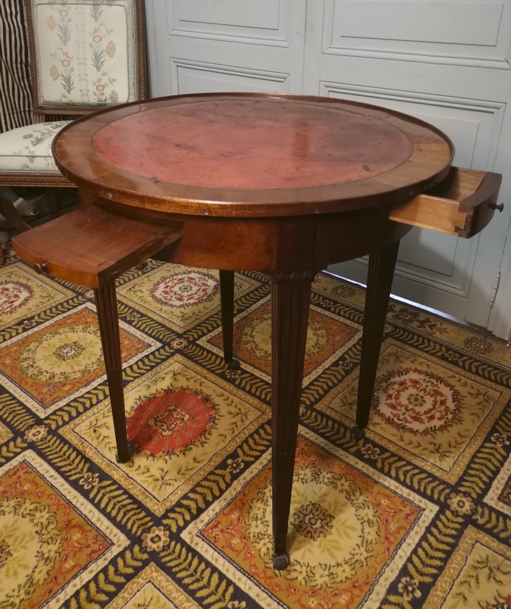 Table Bouillotte En Acajou Massif d'époque Louis XVI-photo-6