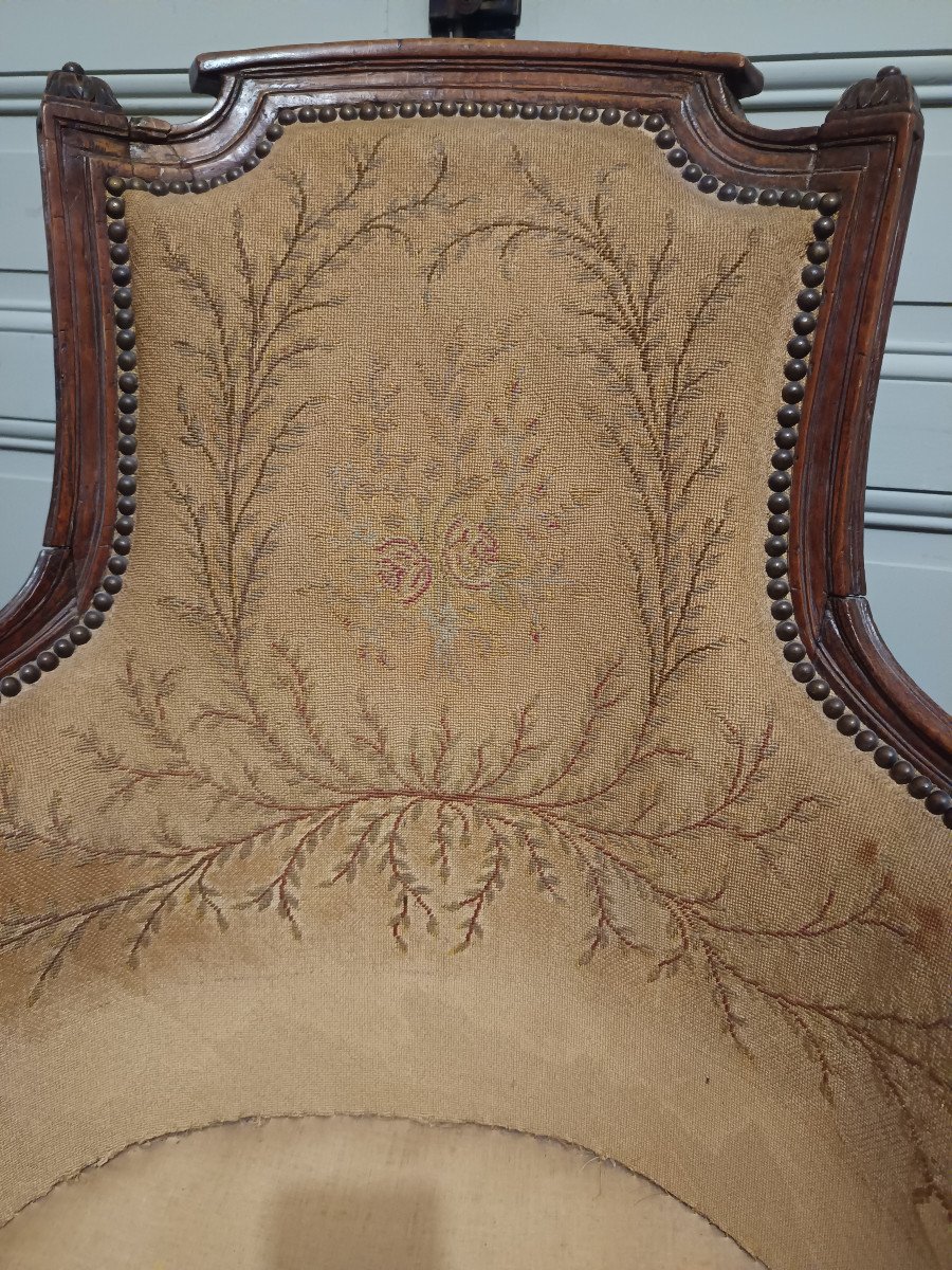 Fauteuil Bergère d'époque Louis XVI-photo-2