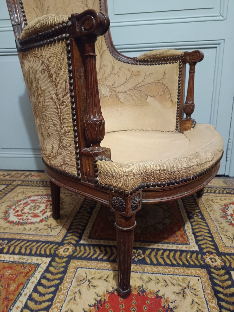 Fauteuil Bergère d'époque Louis XVI-photo-4