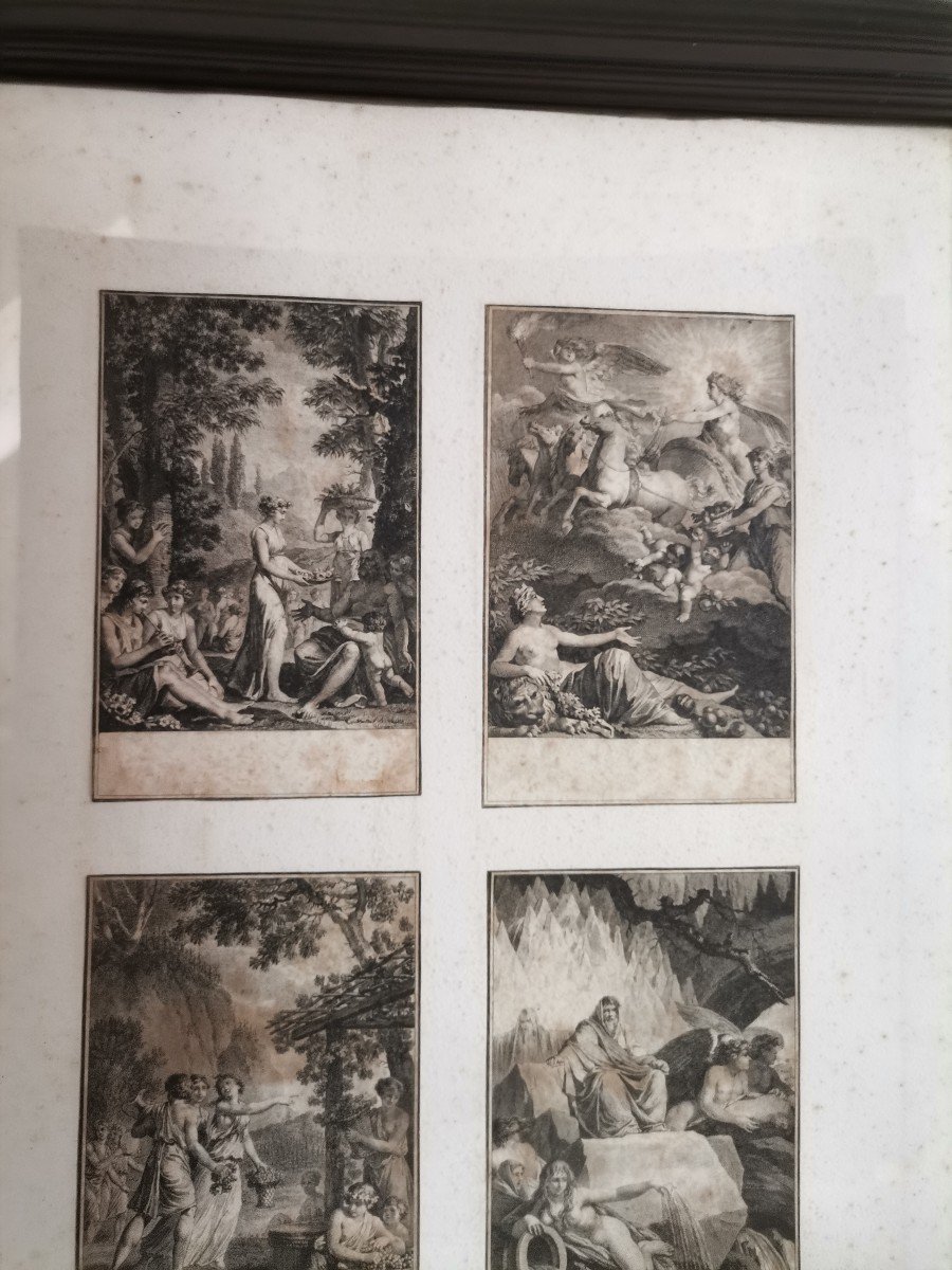  Réunion De 4 Gravures De La Fin Du XVIII ème-photo-4